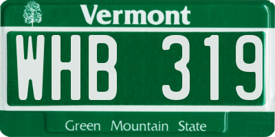 VT license plate WHB319