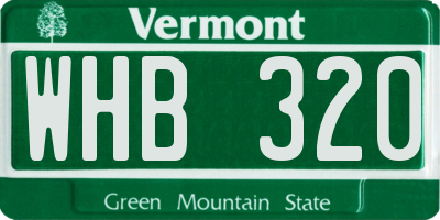 VT license plate WHB320