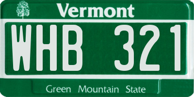 VT license plate WHB321