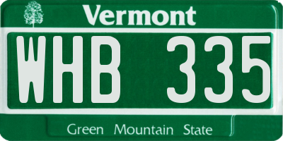 VT license plate WHB335