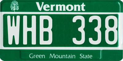 VT license plate WHB338