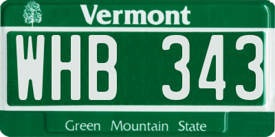 VT license plate WHB343