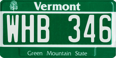 VT license plate WHB346