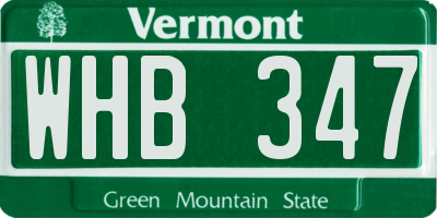 VT license plate WHB347