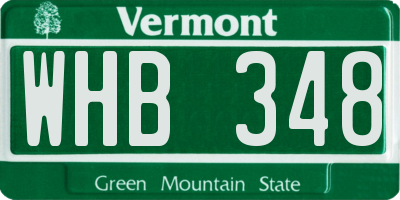 VT license plate WHB348