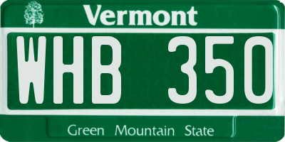 VT license plate WHB350