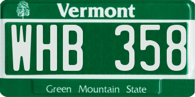 VT license plate WHB358