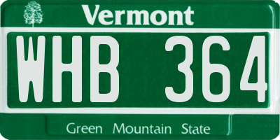 VT license plate WHB364