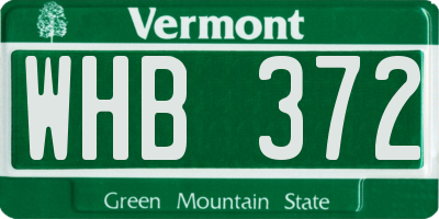 VT license plate WHB372