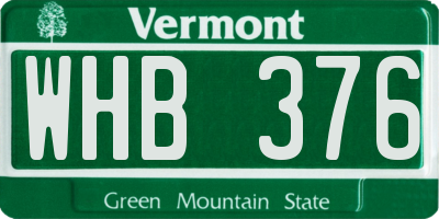 VT license plate WHB376