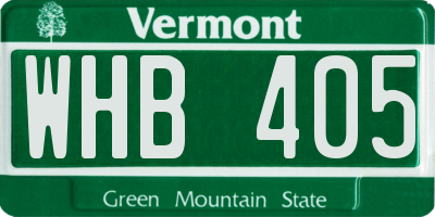 VT license plate WHB405
