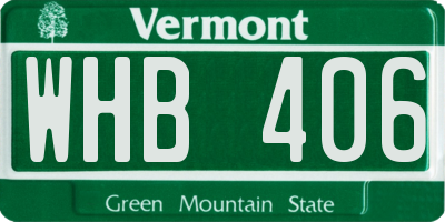 VT license plate WHB406
