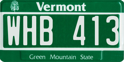 VT license plate WHB413