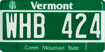 VT license plate WHB424