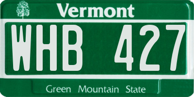 VT license plate WHB427