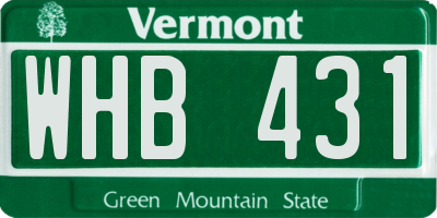 VT license plate WHB431