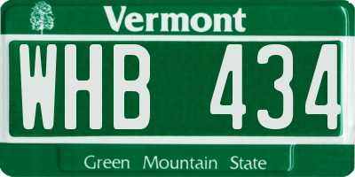 VT license plate WHB434
