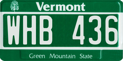 VT license plate WHB436