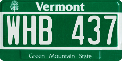 VT license plate WHB437