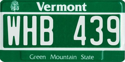 VT license plate WHB439