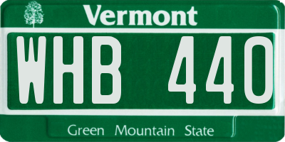 VT license plate WHB440
