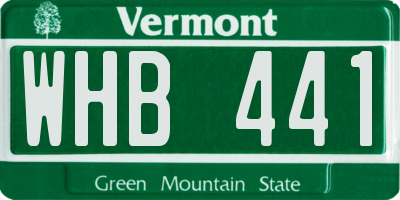 VT license plate WHB441