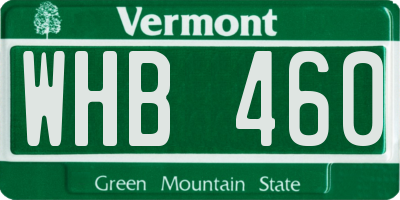 VT license plate WHB460