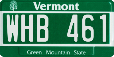 VT license plate WHB461