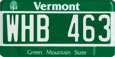 VT license plate WHB463