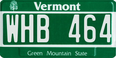 VT license plate WHB464