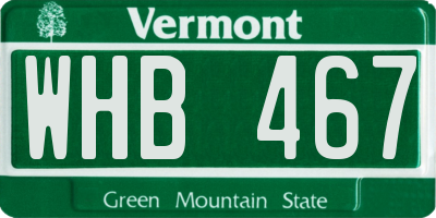 VT license plate WHB467