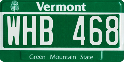 VT license plate WHB468