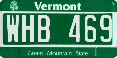 VT license plate WHB469