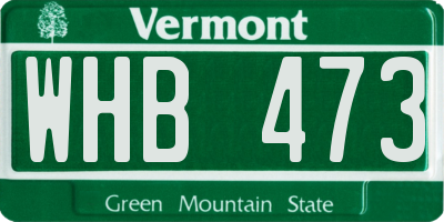 VT license plate WHB473