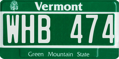 VT license plate WHB474