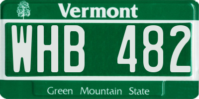 VT license plate WHB482