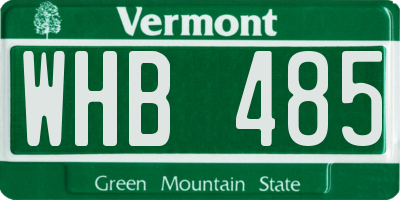 VT license plate WHB485