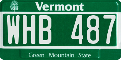 VT license plate WHB487