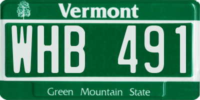 VT license plate WHB491
