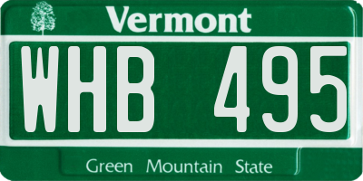 VT license plate WHB495