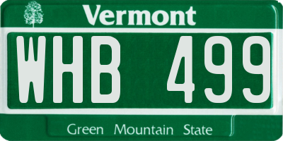 VT license plate WHB499