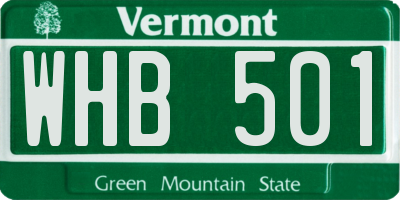 VT license plate WHB501