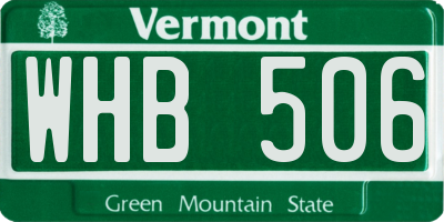 VT license plate WHB506