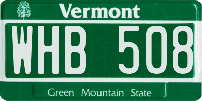 VT license plate WHB508