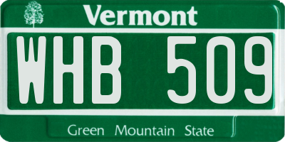 VT license plate WHB509