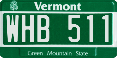 VT license plate WHB511