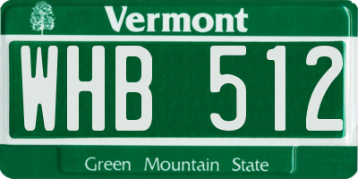 VT license plate WHB512
