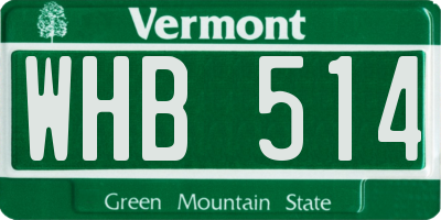 VT license plate WHB514