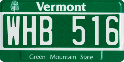 VT license plate WHB516