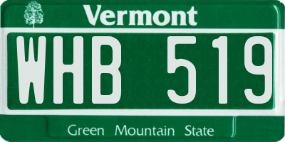 VT license plate WHB519